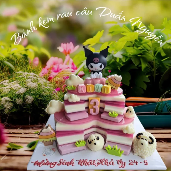 Bánh rau câu Kuromi cho bé đẹp, nhân flan tại Thủ Đức