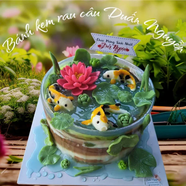 Bánh rau câu cá chép hồ sen tại Thủ Đức