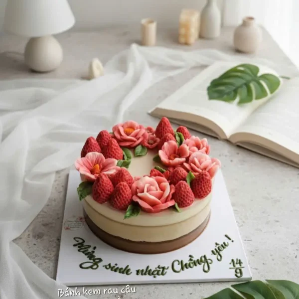 Bánh Hoa Hồng Dâu Tây Tặng Chồng – Duẫn Nguyễn Cakes Thủ Đức