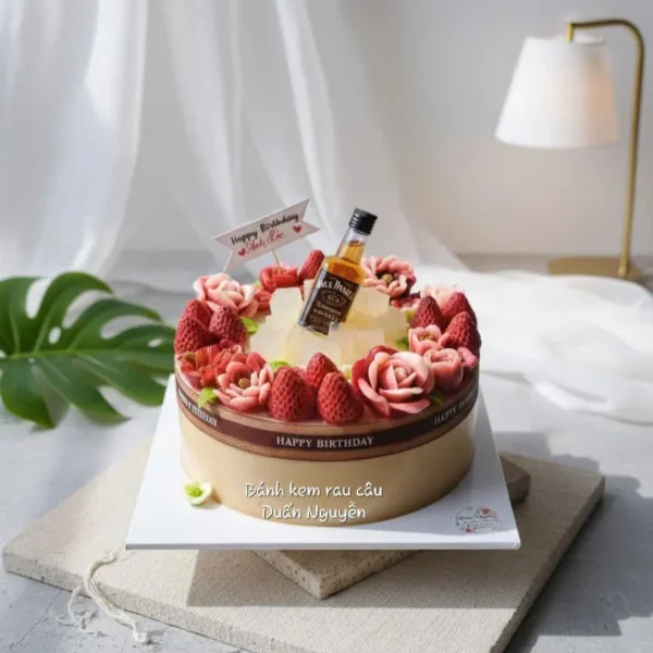 Bánh Hoa & Rượu Jack Daniels Phá Cách – Duẫn Nguyễn Cakes Thủ Đức