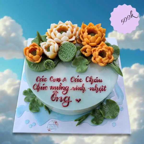 Bánh Hoa Sen Vàng Tặng Ông – Duẫn Nguyễn Cakes Thủ Đức