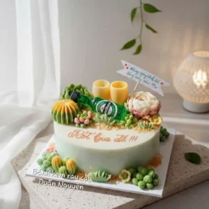 Bánh Rót Bia Đê Sen Đá Nghệ Thuật