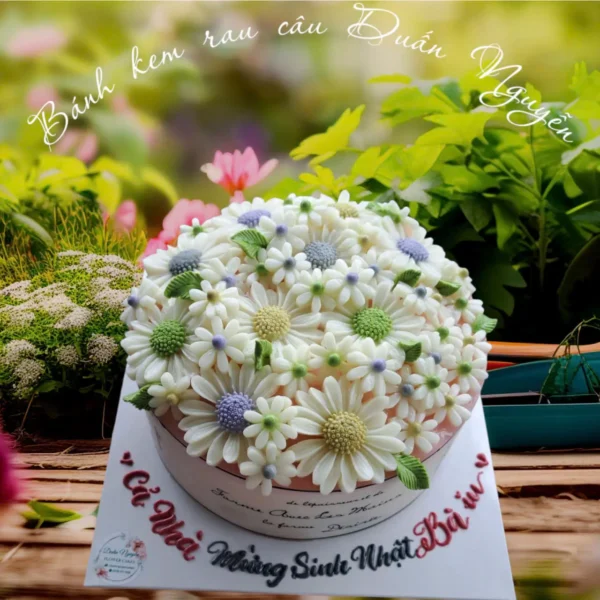 Bánh Vườn Hoa Cúc Đại Đóa Size 30cm – Duẫn Nguyễn Cakes Thủ Đức